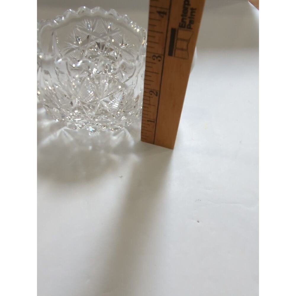 Antique APB Cut Crystal Sugar Bowl, Sawtooth Rim, Two Handles - Picture 9 of 9
